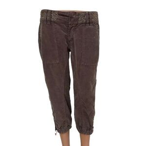 Mason’s womens corduroy tie-hem capri purple/olive size 30 Cotton Blend